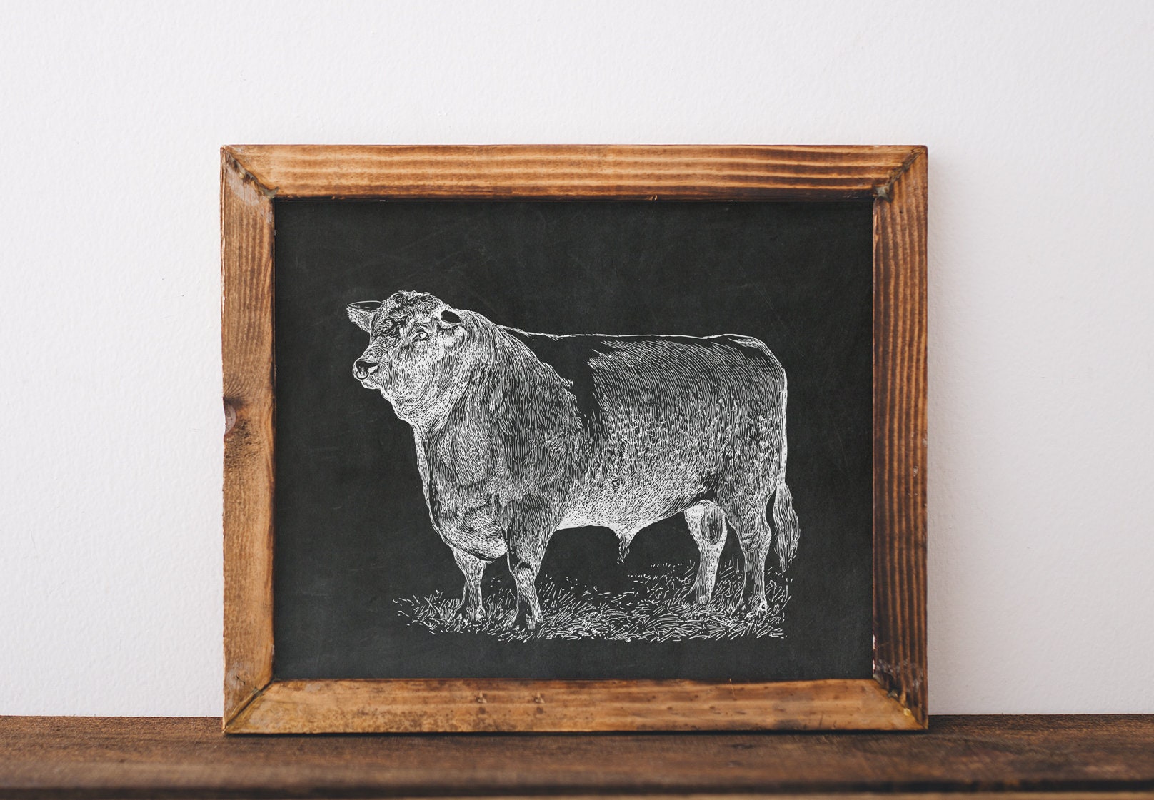 Chalkboard Cow Sign printable cow print wall art cow decor Etsy