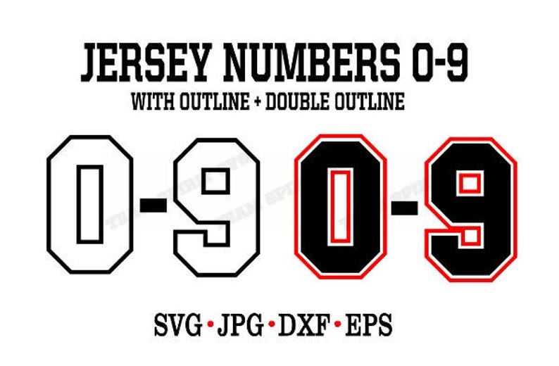 Download Jersey Numbers SVG Download File Sports DXF EPS png | Etsy