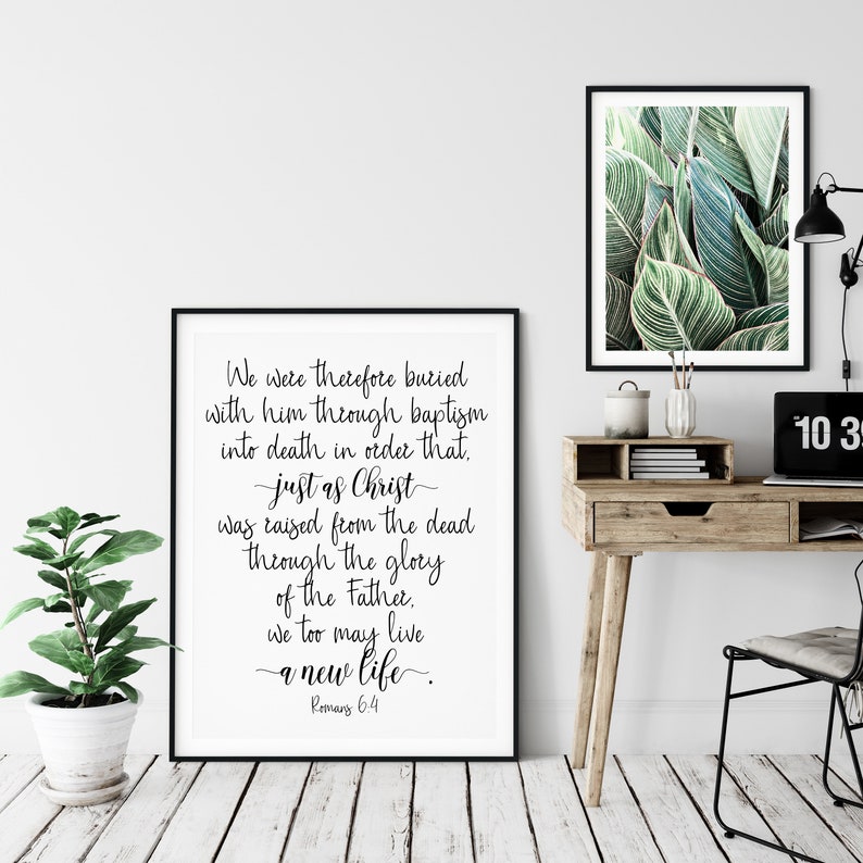 We May Live A New Life Romans 6:4 Bible Verse Printable Wall | Etsy