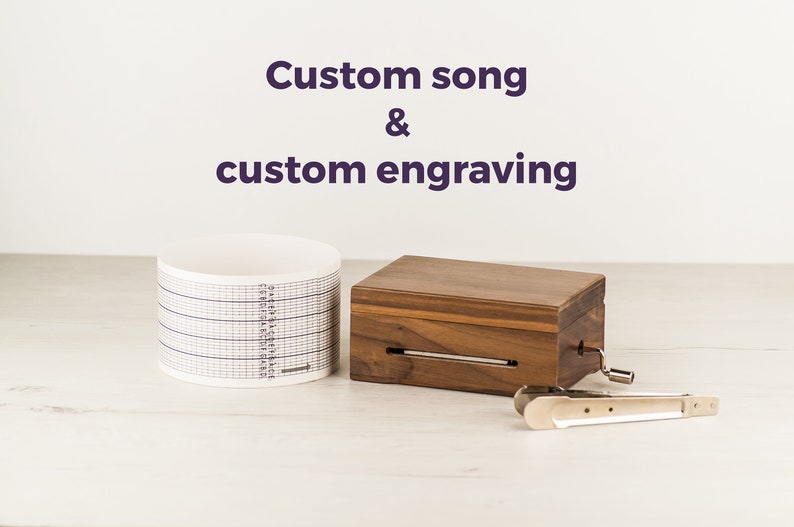 Custom song music box with personalized engraved design Your Etsy