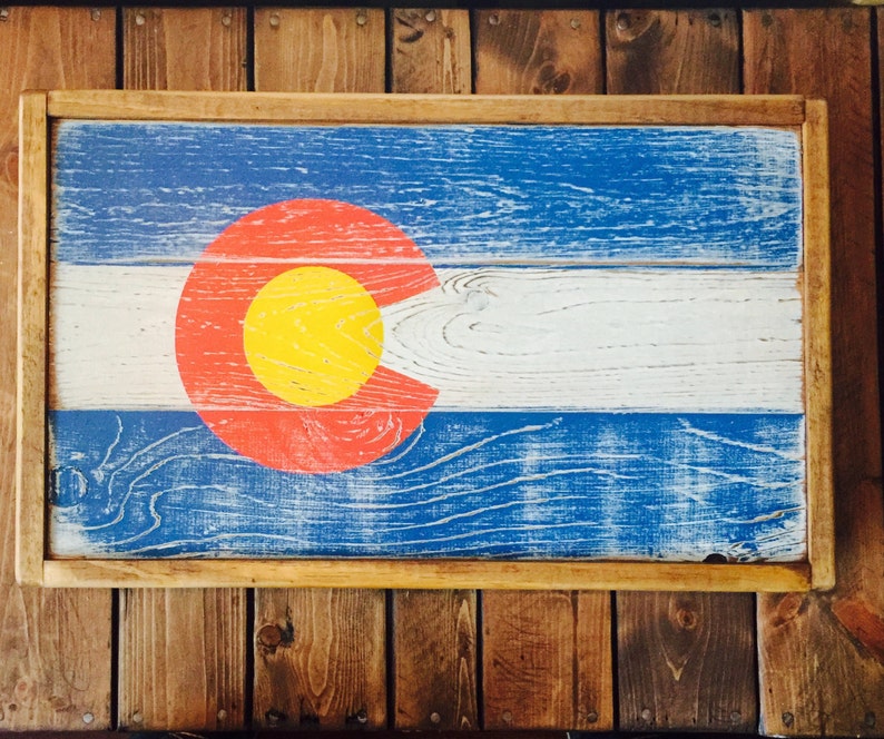 Colorado State Flag Wall Decor Rustic Farmhouse Home Decor Etsy