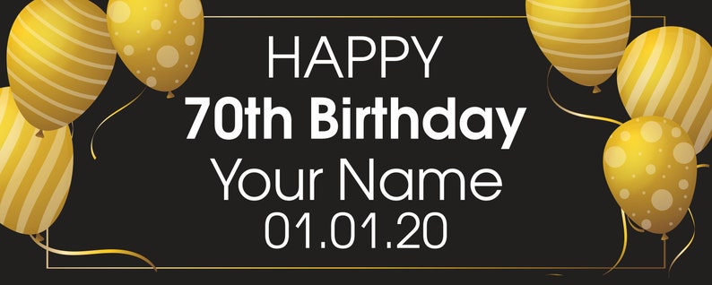 Happy 70th Birthday Banner Custom Banner Birthday Custom | Etsy