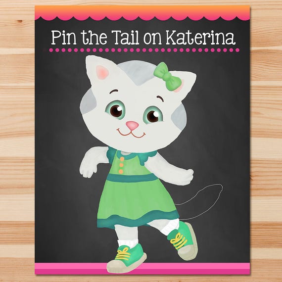 Girl Daniel Tiger Pin The Tail Game Katerina Kittycat Pink Etsy - il tiger cat ears tail roblox