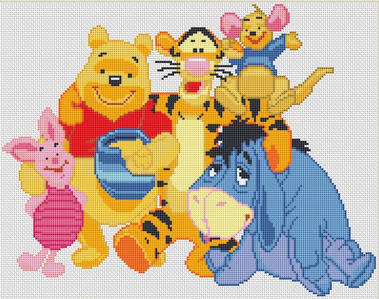 WINNIE The POOH With Friends Cross Stitch Pattern PDF Cute Etsy