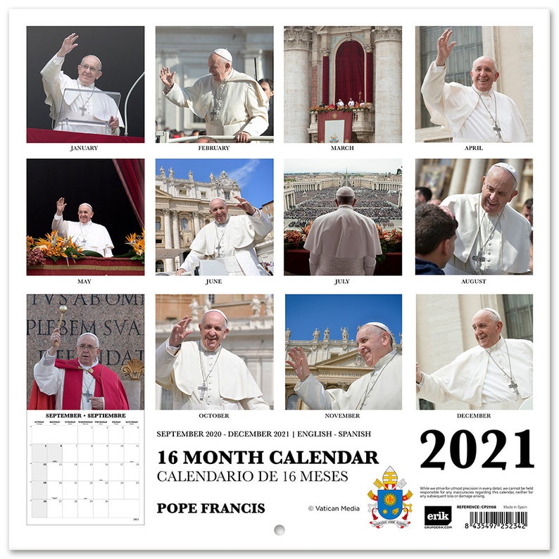 2021 Papst Franziskus Wandkalender zweisprachig 12 x 12  Etsy