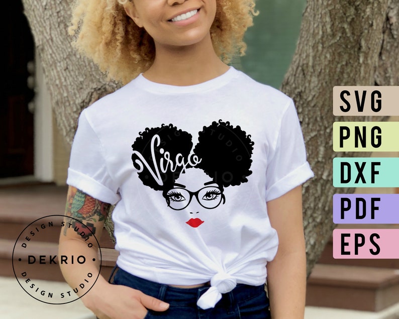 Virgo Svg Afro Woman Cut File August & September Birthday | Etsy