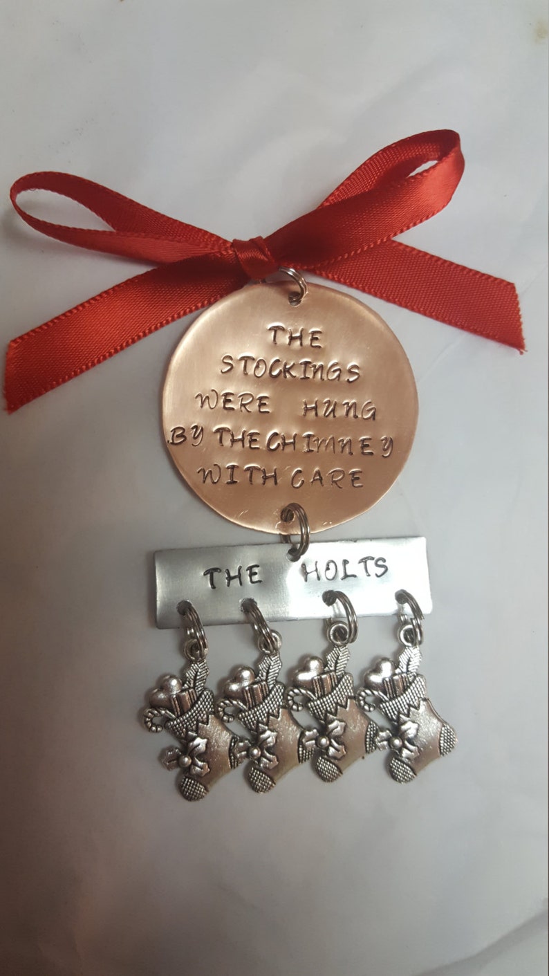 Family ornament Custom family ornament Hand stamped Etsy