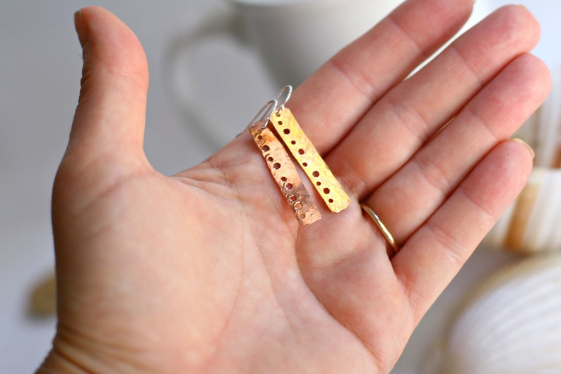 Copper Bubble Stick Earrings Copper Drop Earrings mixed | Etsy