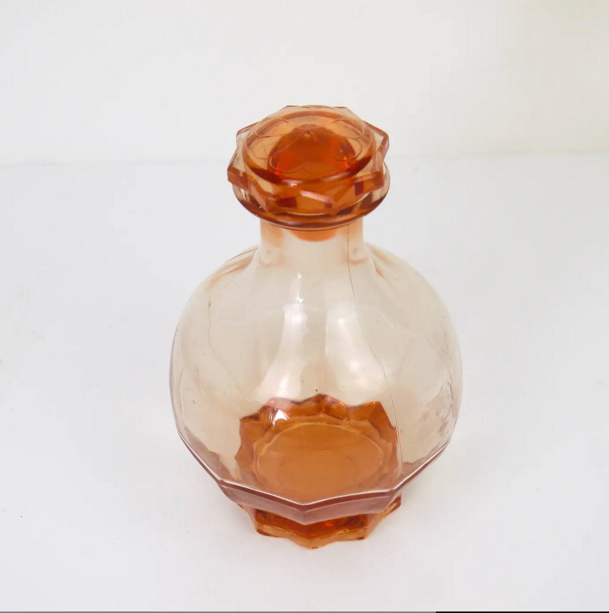 Vintage pink depression glass Decanter Pink Glass liquor or Etsy