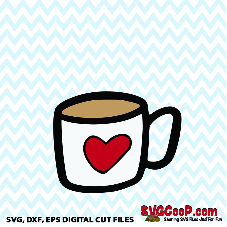 Download Heart Cup SVG dxf and eps file Cute for Valentine card | Etsy