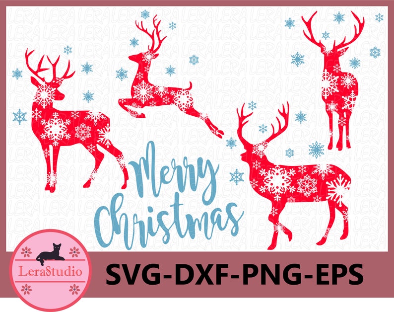 Download 60 % OFF Deer Svg Snowflake SVG Merry Christmas Antler | Etsy