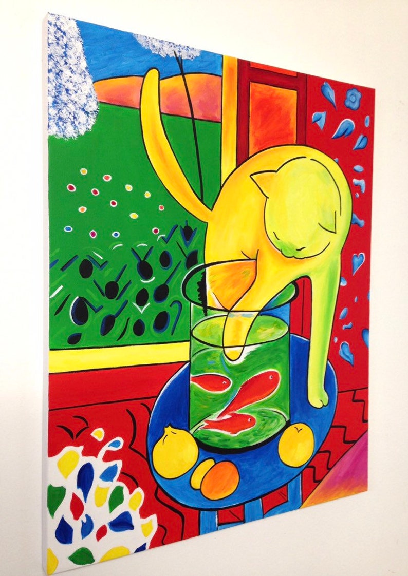 Peint Ã  la main Henri Matisse Le chat avec la reproduction de | Etsy