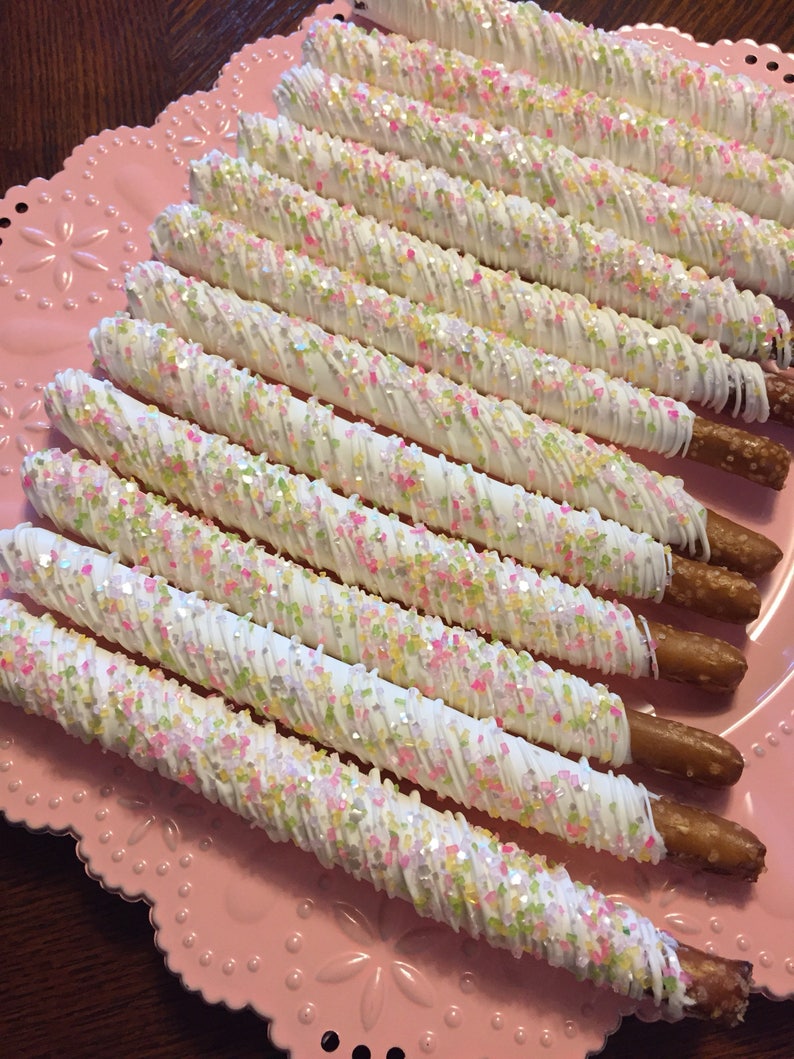 Unicorn Pastel Chocolate Covered Pretzel Rods1 DOZ/Baby Etsy