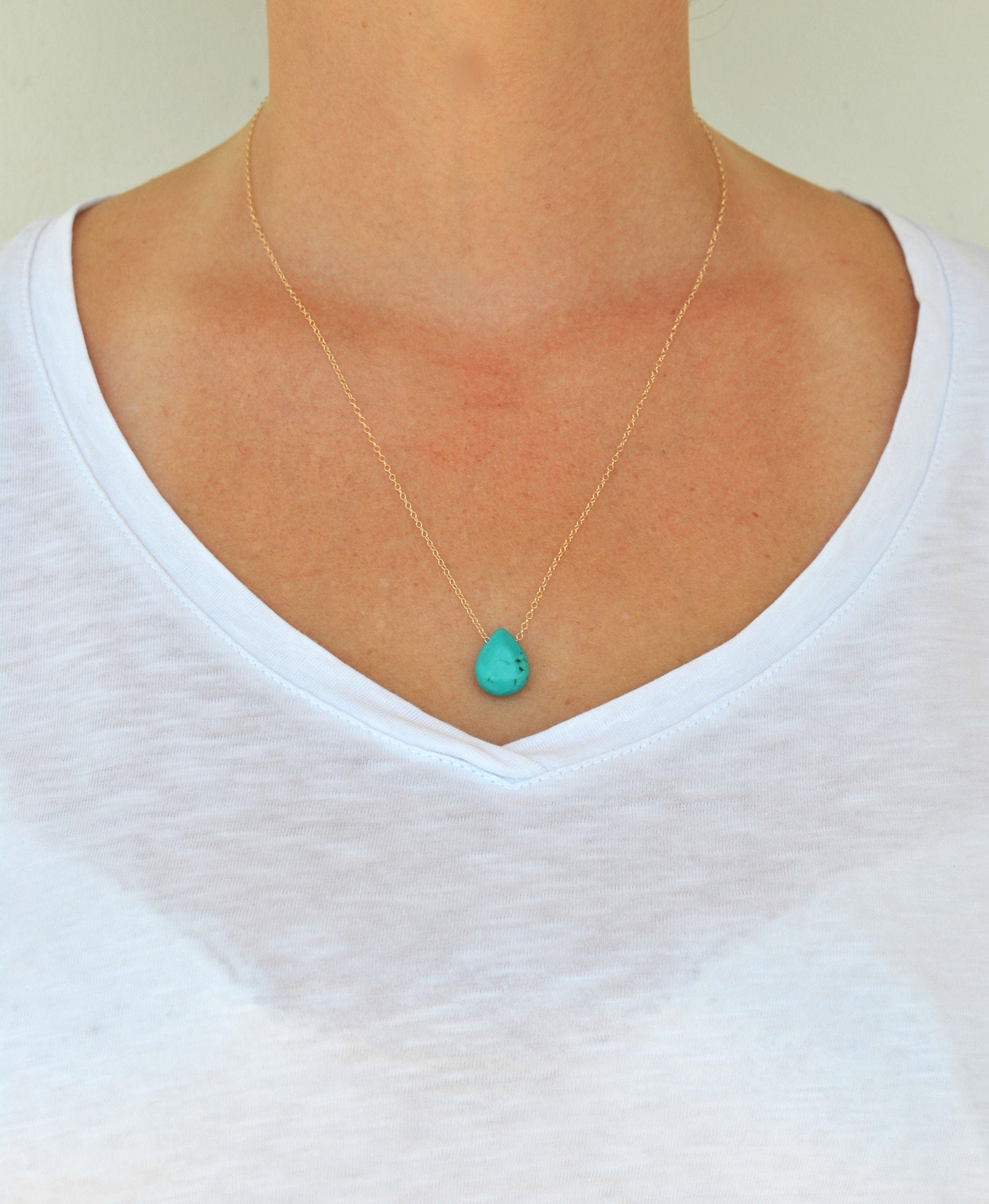 Turquoise necklace for women Turquoise pendant Sterling Etsy