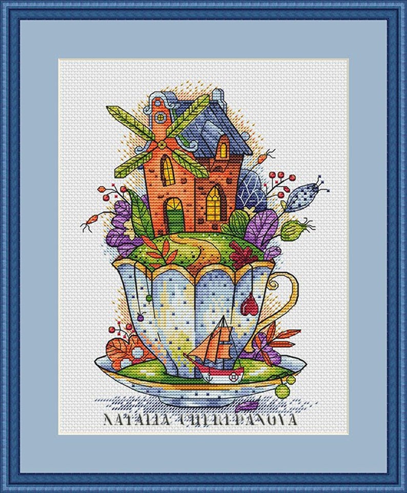 Fantasy Cross Stitch Pattern PDF Instant Download Cup Cross | Etsy