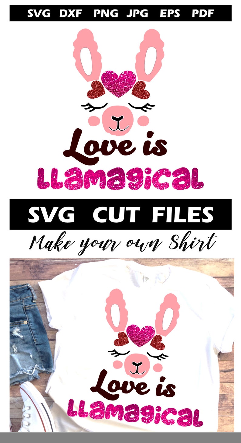 Download Love is magical Svg Cute llama svg for Valentine SVG for ...