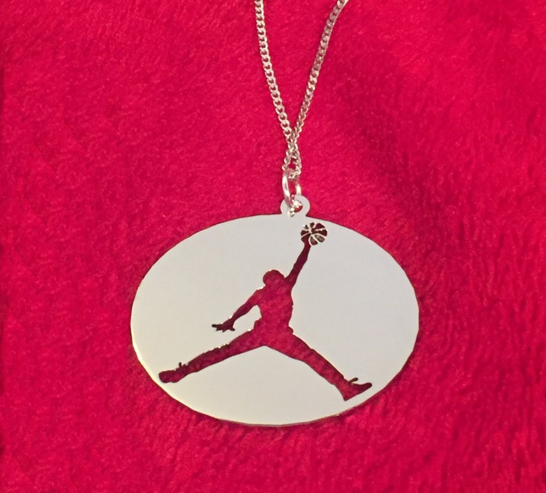 Michael Jordan logo Basketball jewelry necklace NBA logo | Etsy
