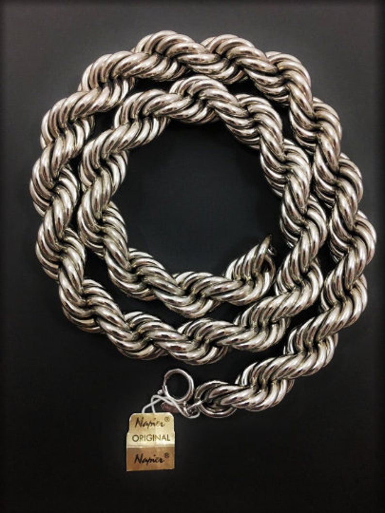 VINTAGE NOS Napier Silver Rope Chain Necklace Etsy