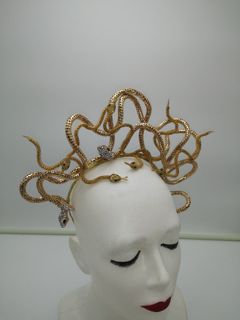Gold Medusa Snake HeaddressFantasy headdressGorgon | Etsy
