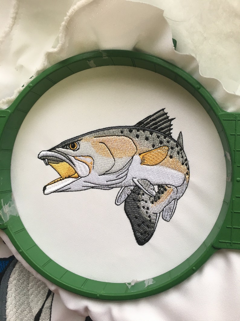 Speckled trout embroidery design  etsy