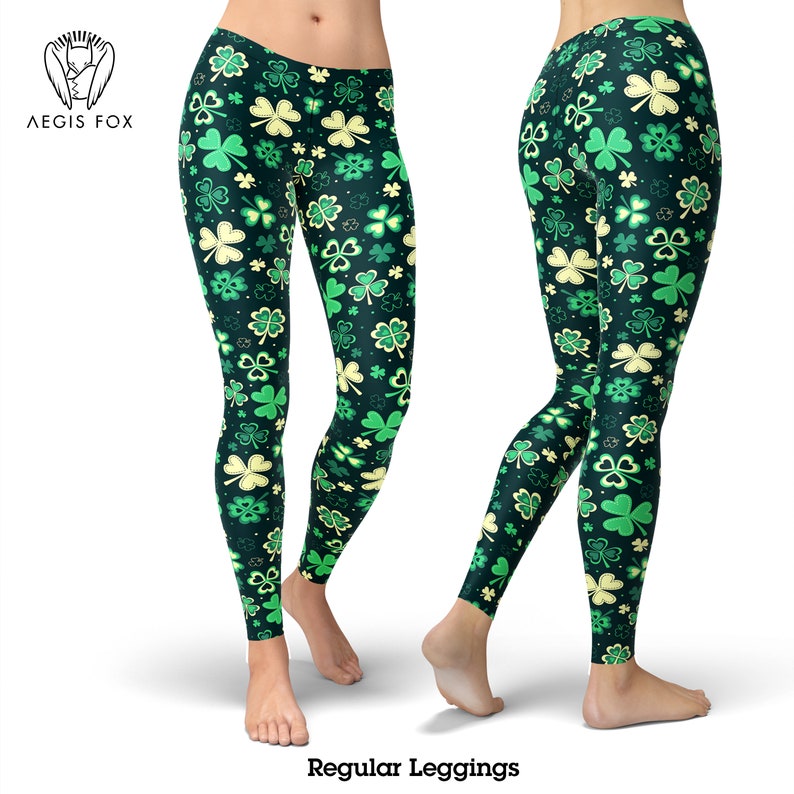 st patrick day shamrock leggings