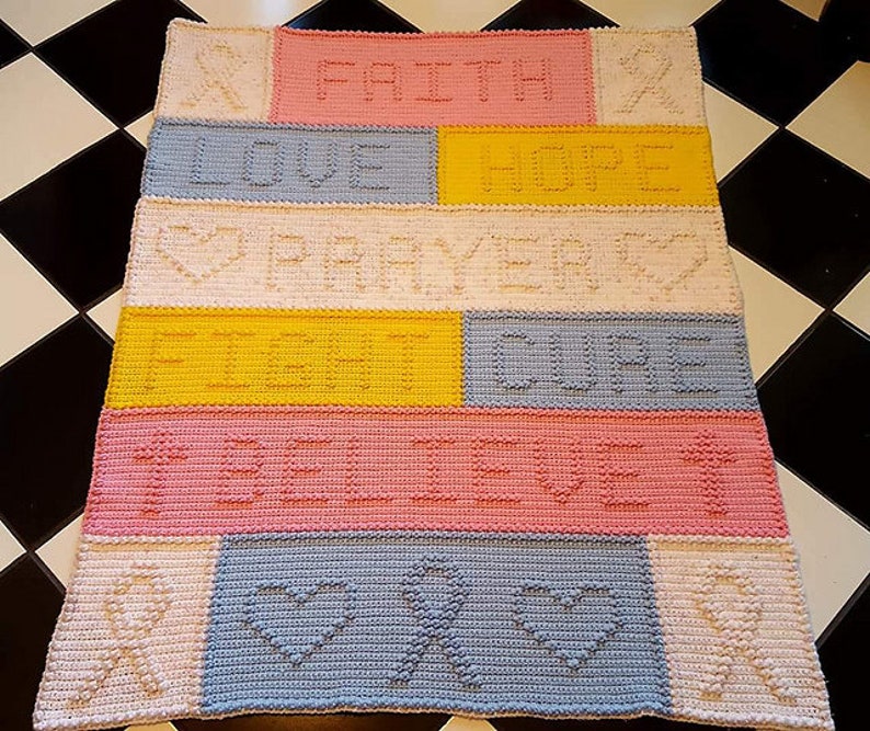 Pattern crochet blanket Cancer Support 67 Etsy