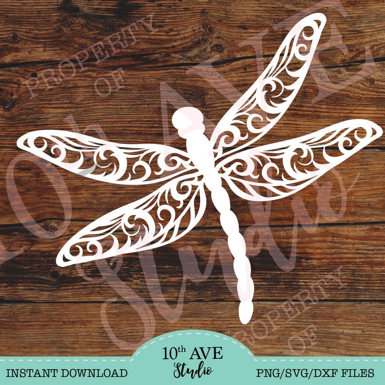 2 layer/color Fancy Swirly Dragonfly SVG/DXF/PNG Cut Files | Etsy