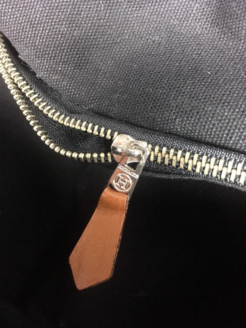 Vintage Luxury Hermes Sling Bag Canvas France made riri Zipper | Etsy