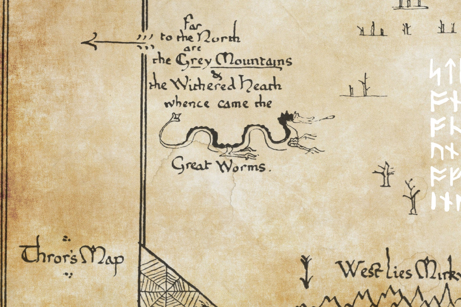 Thorins Map Middle Earth Map Detailed Canvas Print Fantasy | Etsy