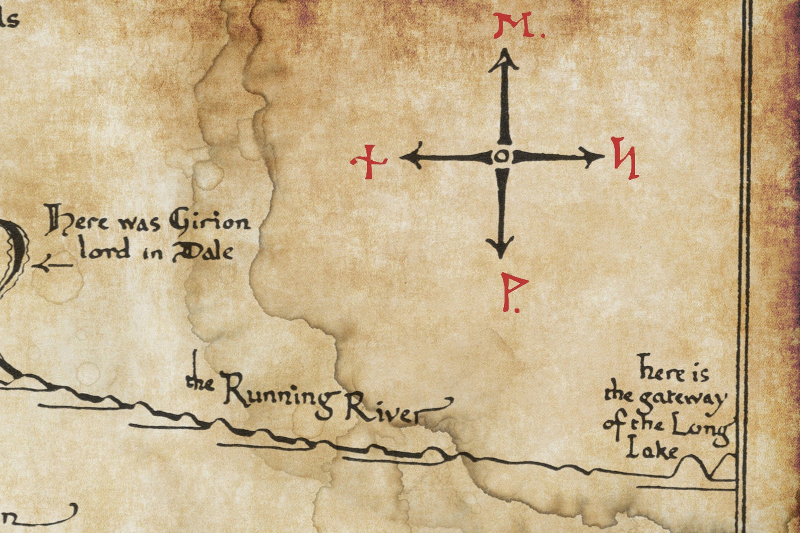 Thorins Map Middle Earth Map Detailed Canvas Print Fantasy | Etsy