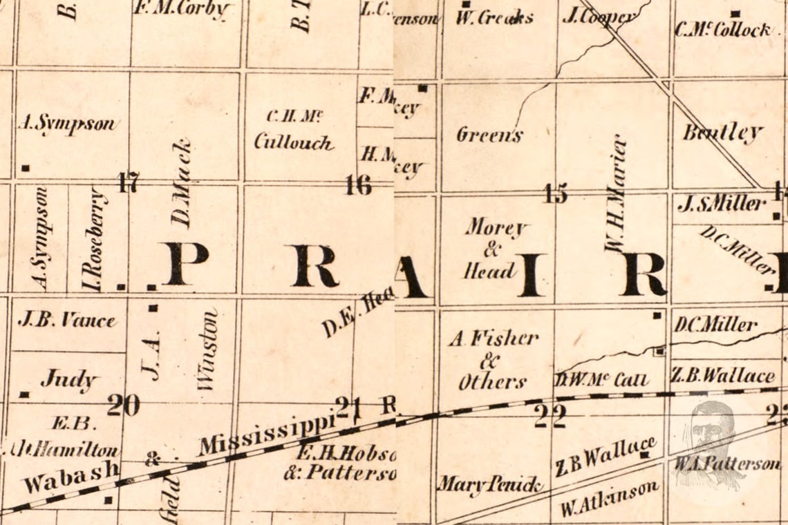 Vintage Hancock County Map 1859 Old Map of Hancock County Etsy