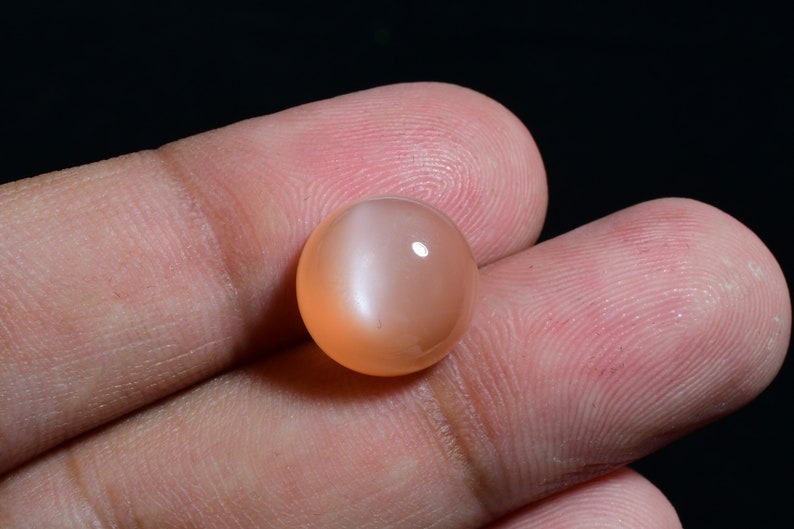Calibrated 11mm Natural PEACH Pink MOONSTONE ROUND Cabochon 6966-84