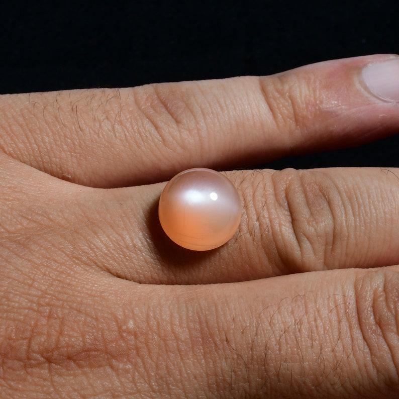 Calibrated 11mm Natural PEACH Pink MOONSTONE ROUND Cabochon 6966-84