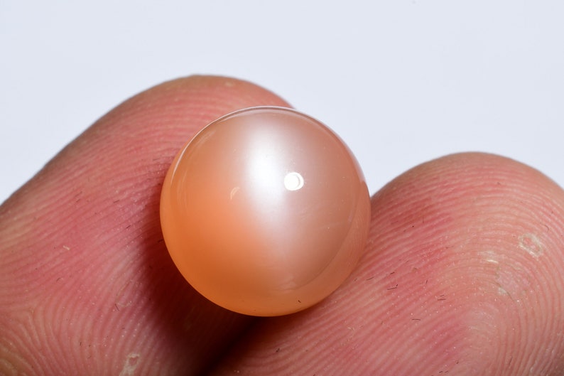 Calibrated 11mm Natural PEACH Pink MOONSTONE ROUND Cabochon 6966-84