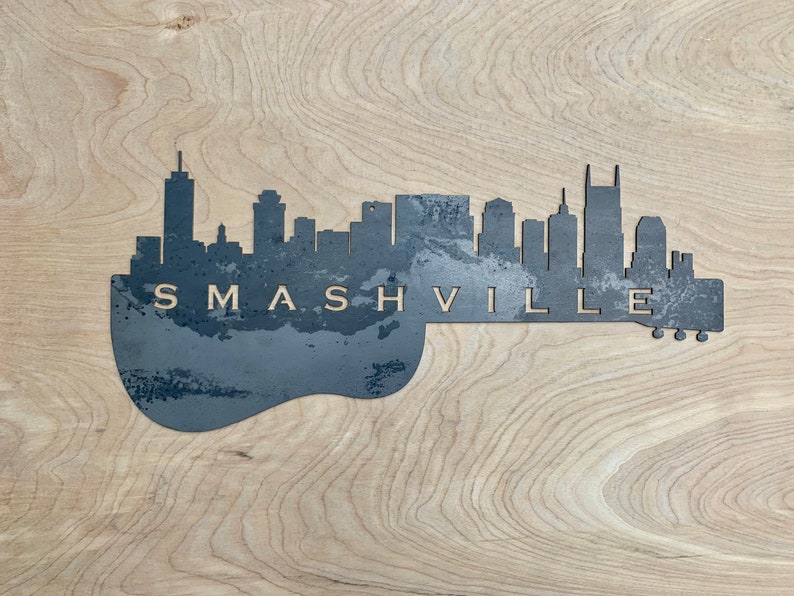 Hockey Fans Hockey Smashville Hockey Decor Smashville Guitar Nashville Skyline Sign Nashville Skyline Nashville Predators