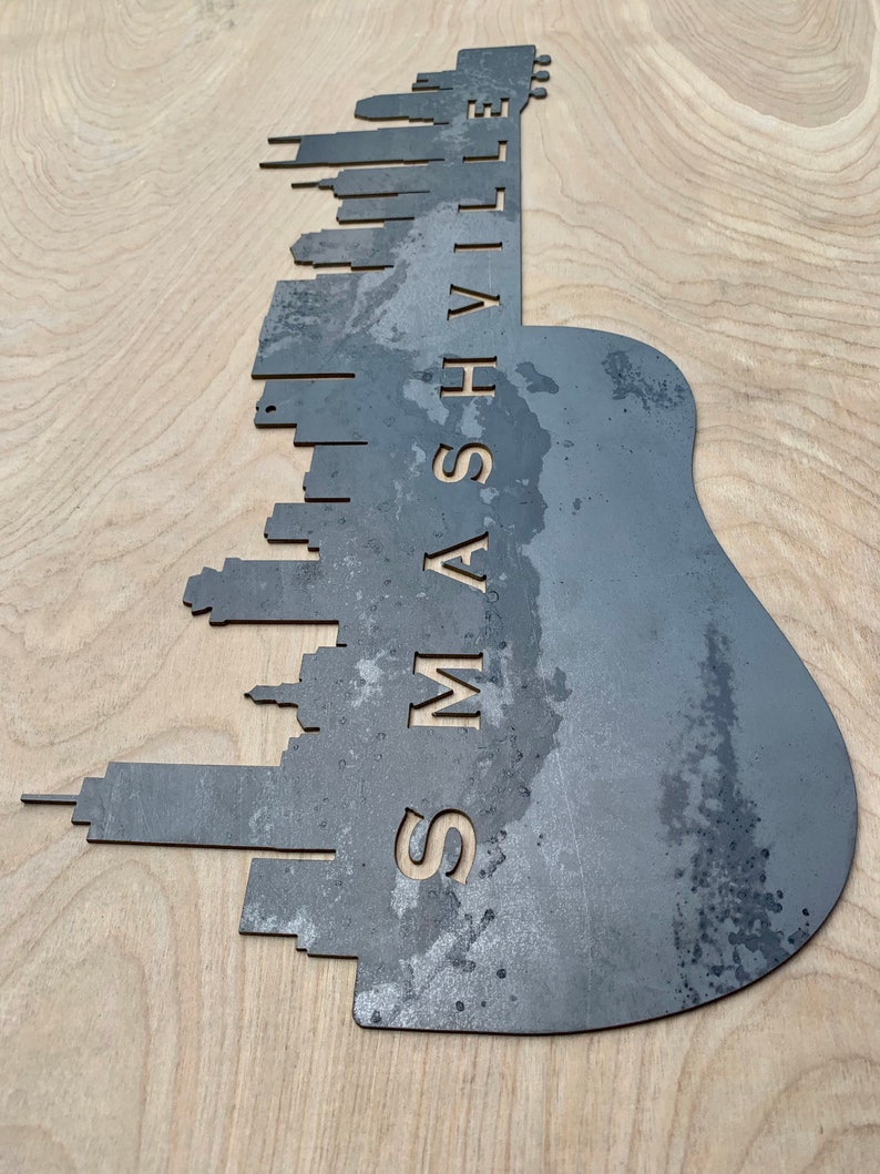 Hockey Fans Hockey Smashville Hockey Decor Smashville Guitar Nashville Skyline Sign Nashville Skyline Nashville Predators