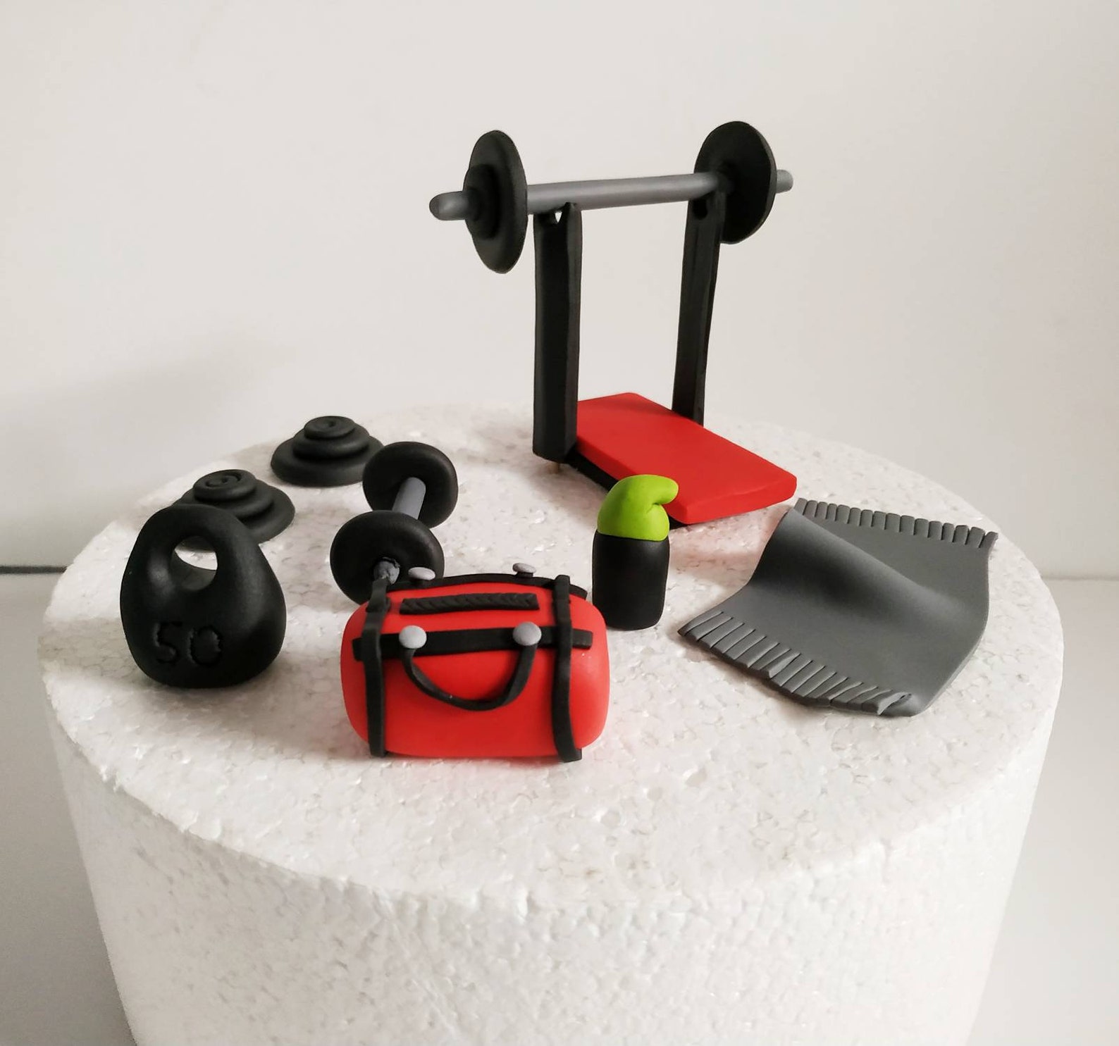 Bodybuilding fondant cake toppers. Gym cake toppers kit