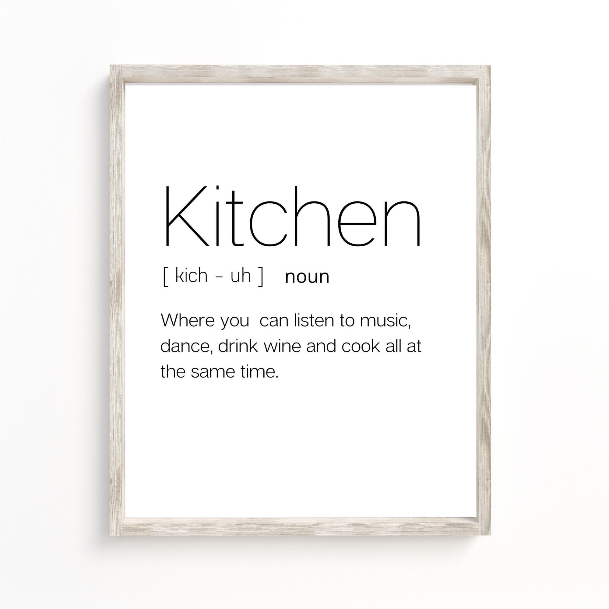 Kitchen Definition Print Minimalist Poster definition Etsy