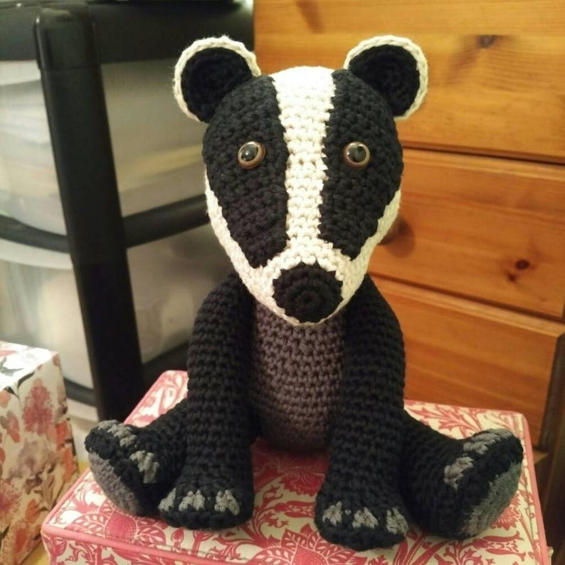 PDF Badger Crochet Pattern Barrold the Badger Crochet Etsy