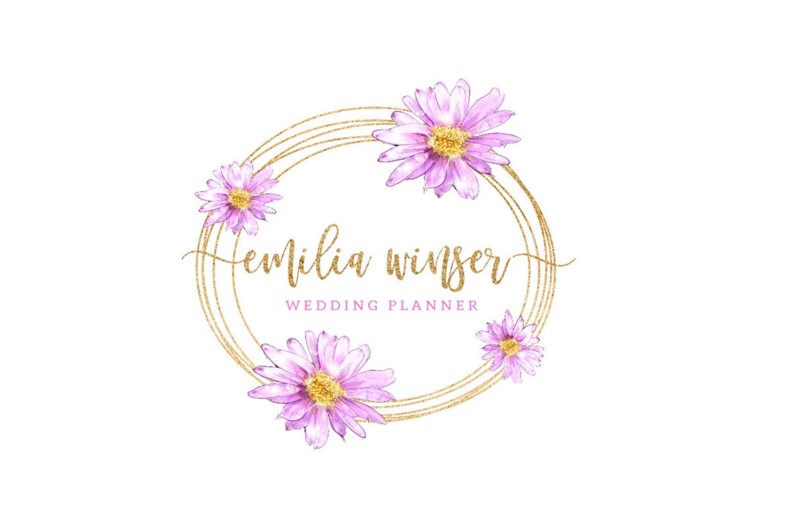 Daisy Logo Purple Flower Floral Logo Circle Logo Circular Etsy