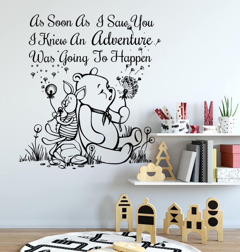Winnie The Pooh Wall Decals Quote Decal As Soon As I Saw You I Etsy