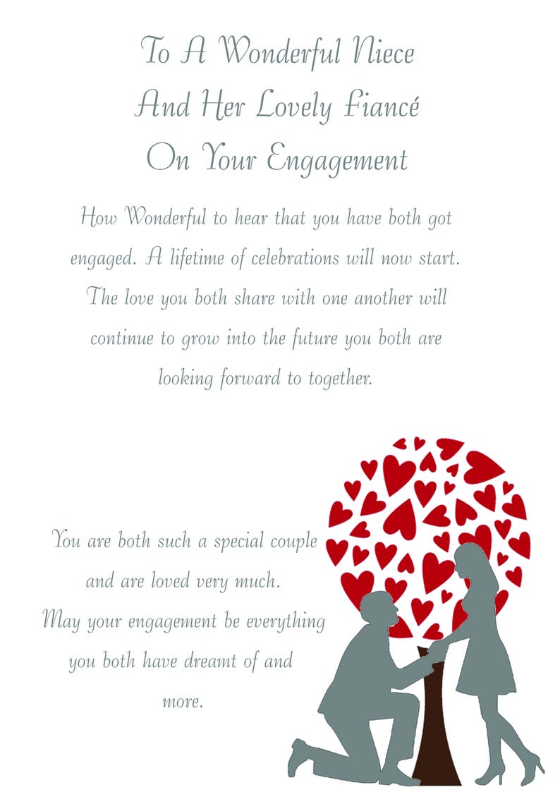 Niece & Fiance Engagement Card | Etsy