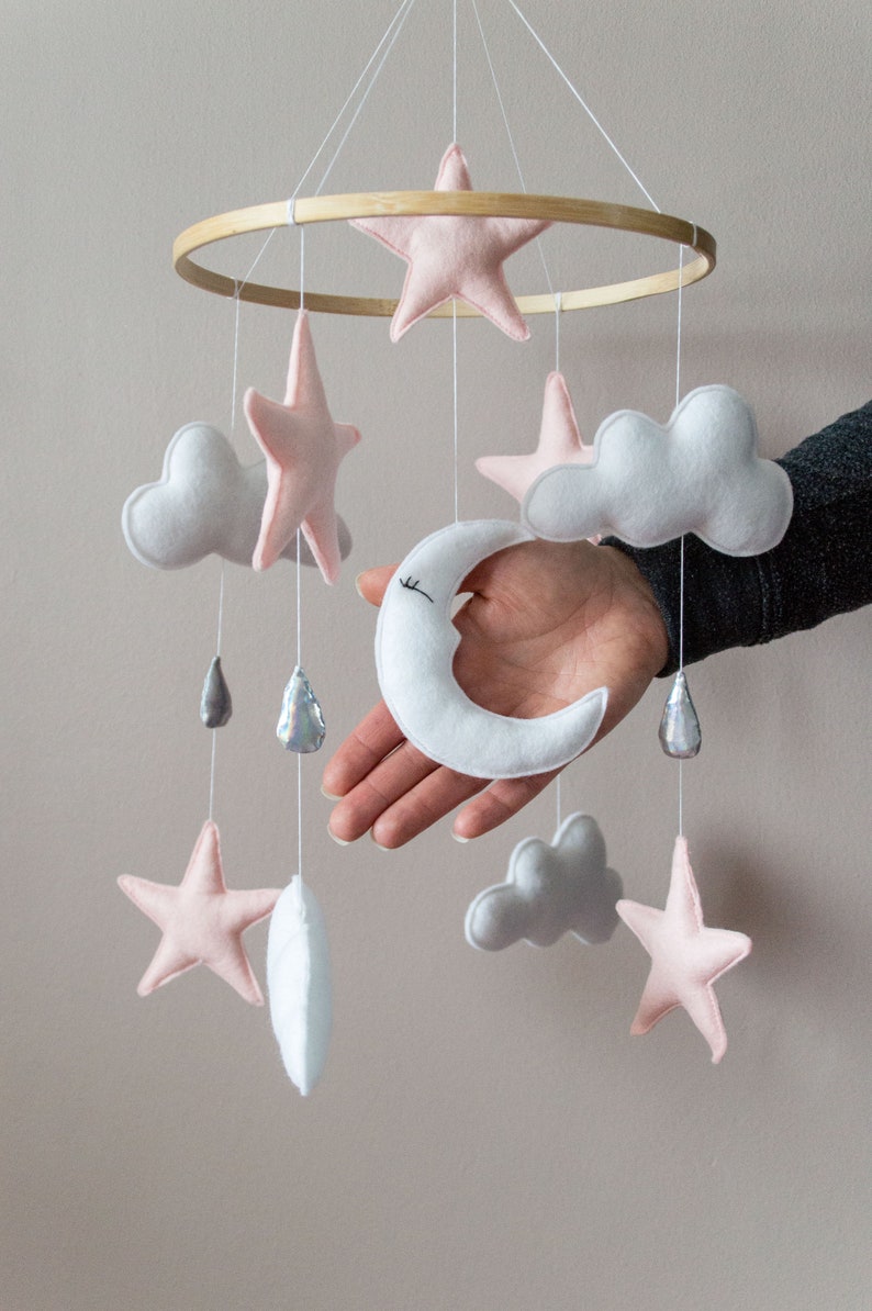 Cot mobile Mobile nursery Sky mobile Moon hanging mobile Baby Etsy