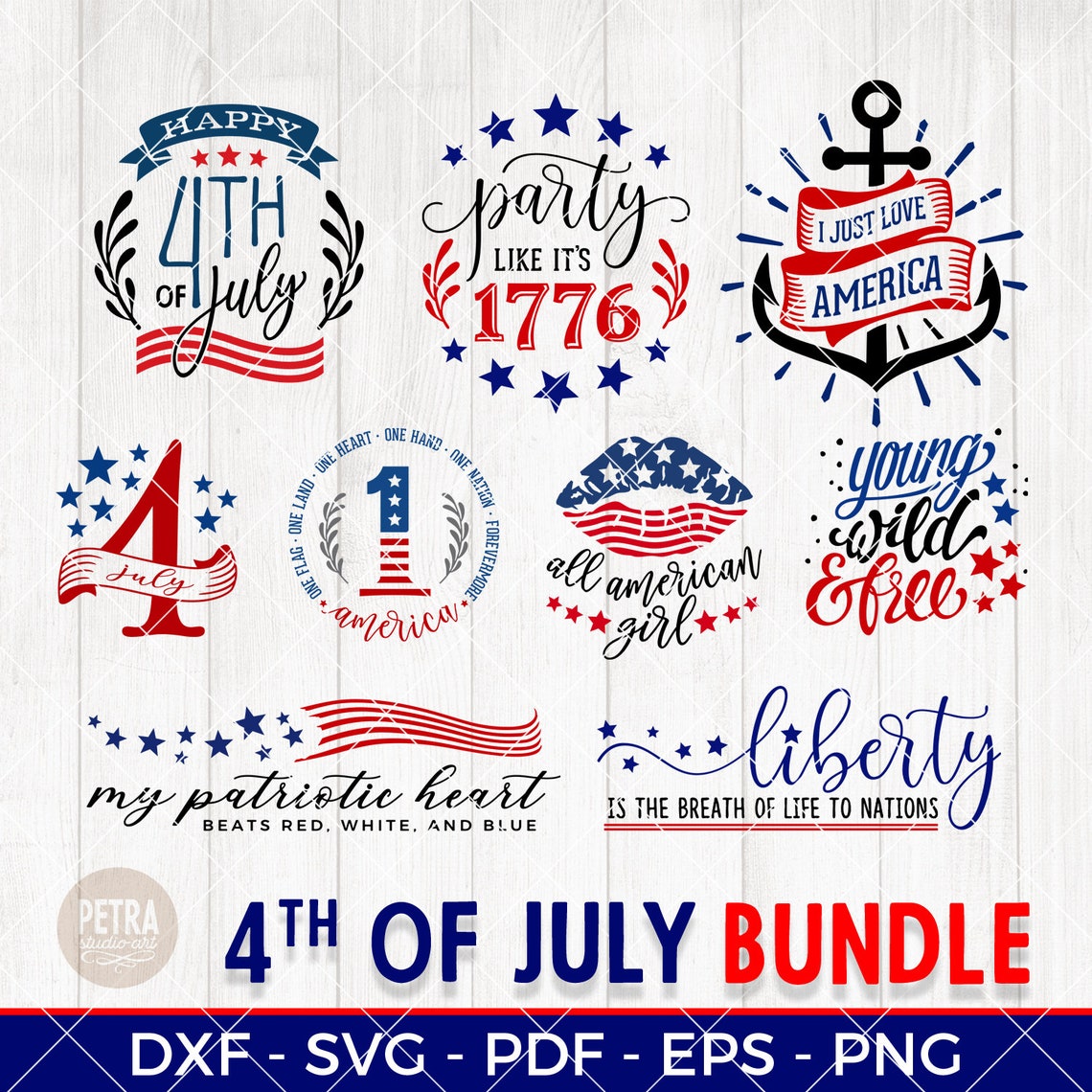 Fourth Of July Svg Bundle Of 24 Designs Great For Rustic Sign 