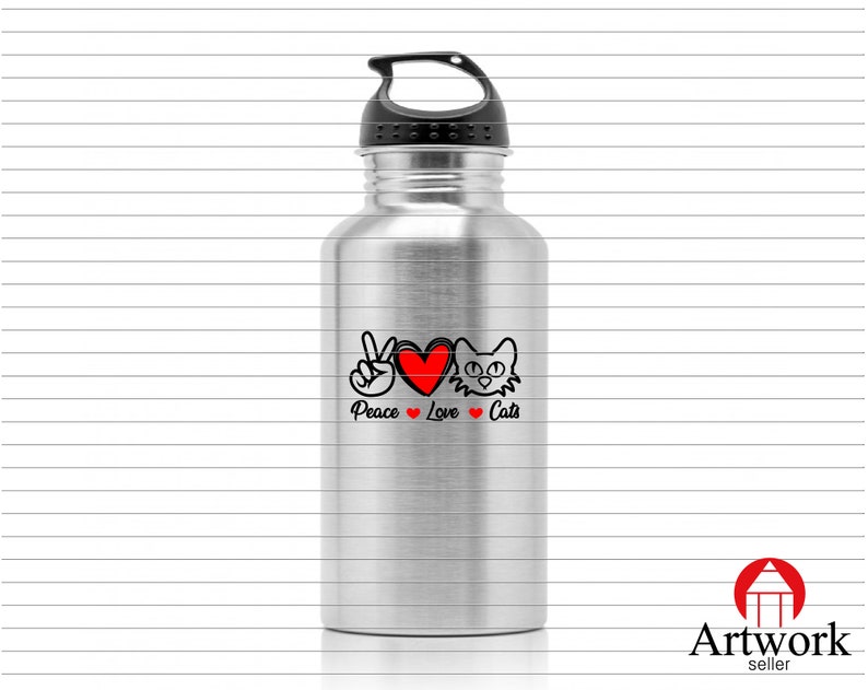 cut dxf png PEACE LOVE CAT cat love cats svg peace love cut file peace svg love svg cat animal Clipart Cut Cutting eps