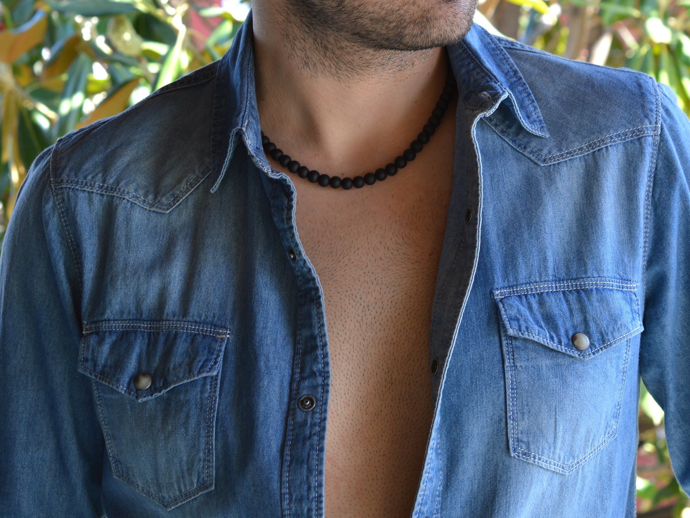 Necklace Men Necklace For Men Men Choker Beaded Necklace Etsy 5172