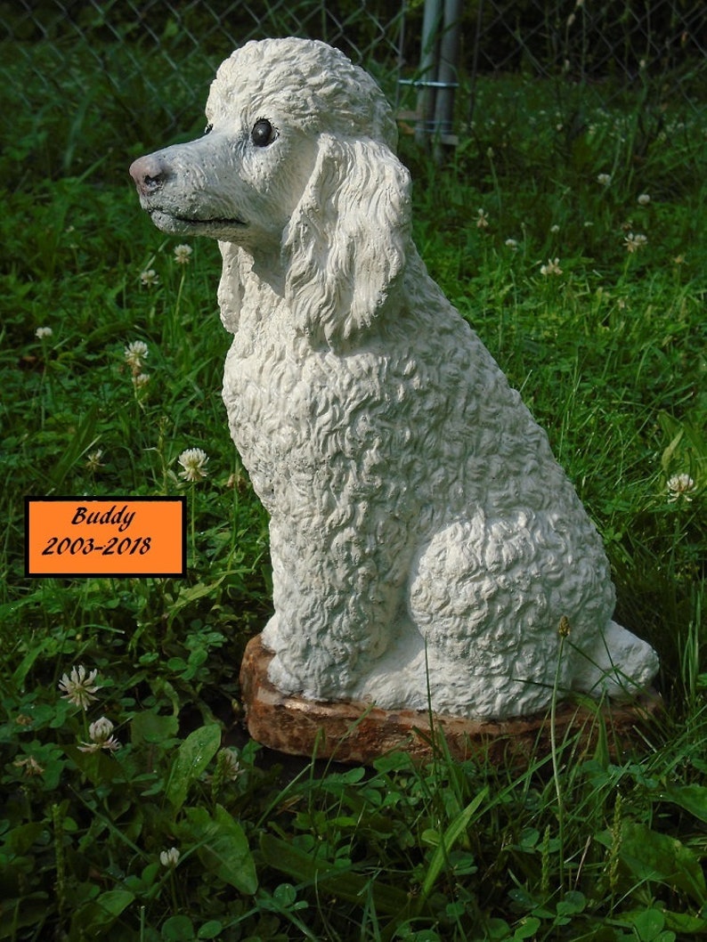 Poodle Concrete Statue Sealed Made in the USA Memorialor Etsy