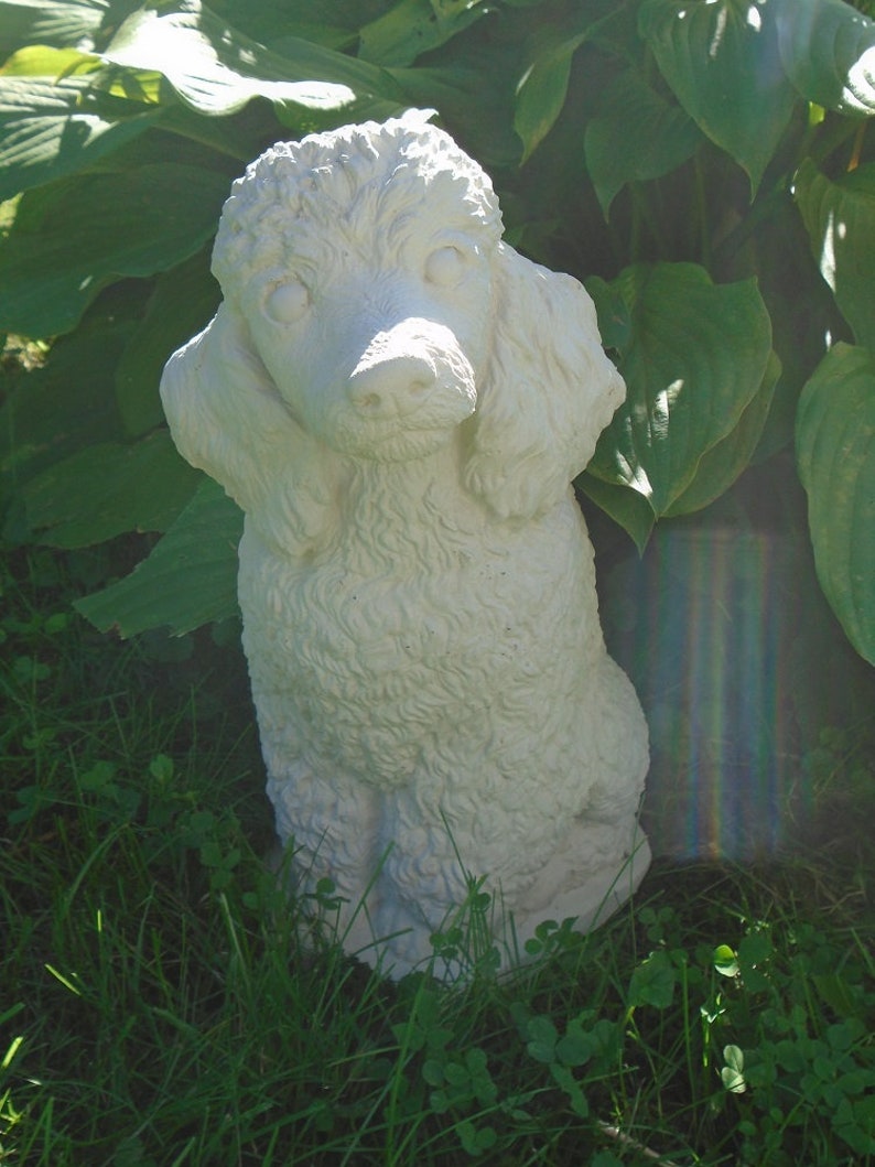 cement poodle statue