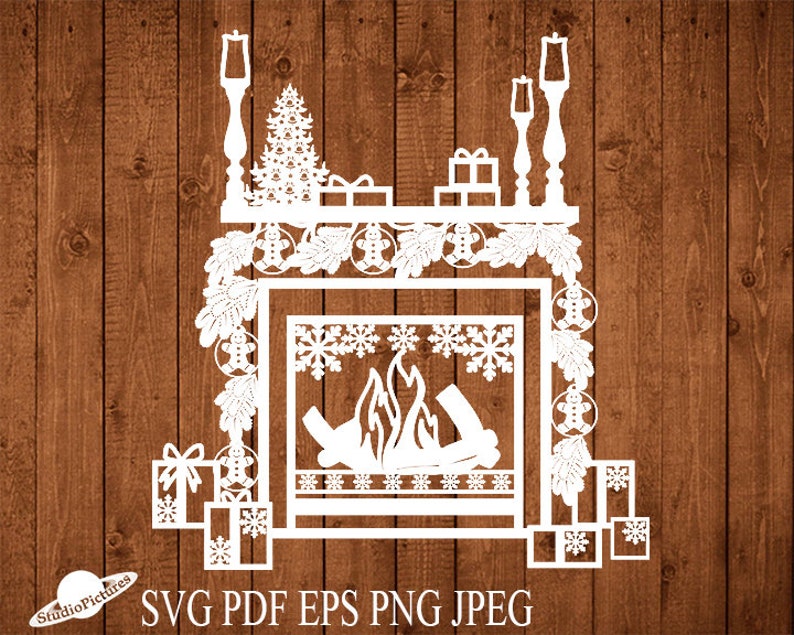 Christmas fireplace christmas svg new year svg christmas | Etsy