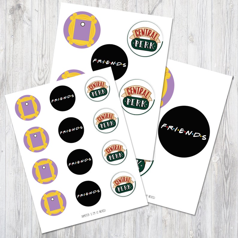 Friends Show cupcake toppers printable. Friends stickers | Etsy